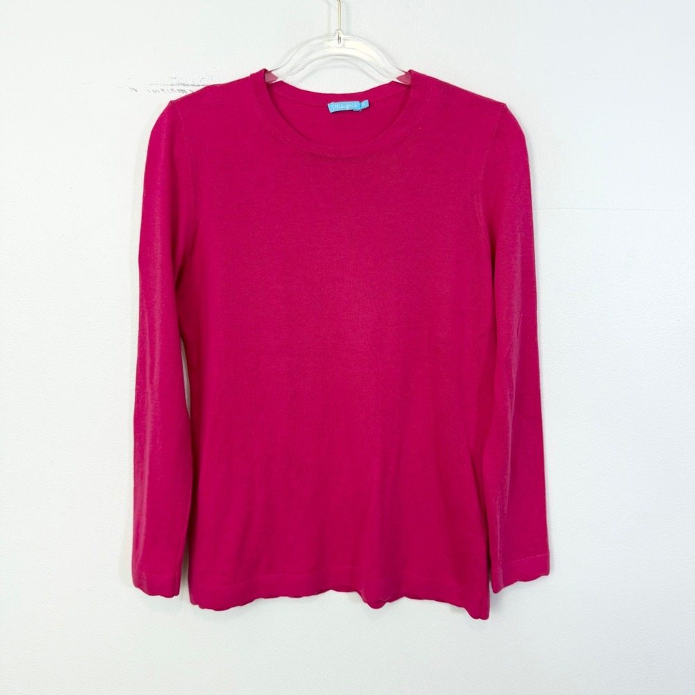 J.McLaughlin Bright Pink Cashmere Blend Crewneck Sweater XS